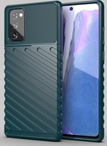 Samsung Galaxy Note 20 Hoesje - Mobigear - Groove Serie - TPU Backcover - Groen - Hoesje Geschikt Voor Samsung Galaxy Note 20