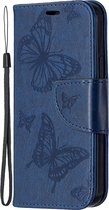 Apple iPhone 12 Mini Hoesje - Mobigear - Butterfly Serie - Kunstlederen Bookcase - Blauw - Hoesje Geschikt Voor Apple iPhone 12 Mini