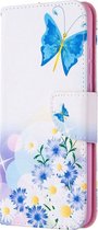 HONOR 9X Lite Hoesje - Mobigear - Design Serie - Nylon Bookcase - Butterfly - Hoesje Geschikt Voor HONOR 9X Lite