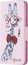 HONOR 9X Lite Hoesje - Mobigear - Design Serie - Nylon Bookcase - Giraffe - Hoesje Geschikt Voor HONOR 9X Lite