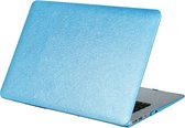 Mobigear Laptophoes geschikt voor Apple MacBook 12 Inch (2015-2017) Hoes Hardshell Laptopcover MacBook Case | Mobigear Silk Texture - Blauw - Model A1534