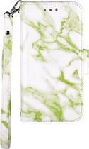 Apple iPhone XS Max Hoesje - Mobigear - Marble Serie - Kunstlederen Bookcase - Groen - Hoesje Geschikt Voor Apple iPhone XS Max