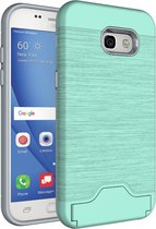 Samsung Galaxy A5 (2017) Hoesje - Mobigear - Brushed Card Serie - Hard Kunststof Backcover - Turquoise - Hoesje Geschikt Voor Samsung Galaxy A5 (2017)
