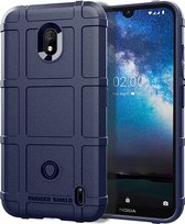 Nokia 2.2 Hoesje - Mobigear - Rugged Shield Serie - TPU Backcover - Blauw - Hoesje Geschikt Voor Nokia 2.2