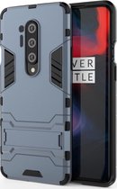 OnePlus 8 Pro Hoesje - Mobigear - Armor Stand Serie - Hard Kunststof Backcover - Blauw - Hoesje Geschikt Voor OnePlus 8 Pro