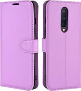 OnePlus 8 Hoesje - Mobigear - Classic Serie - Kunstlederen Bookcase - Paars - Hoesje Geschikt Voor OnePlus 8