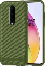 OnePlus 8 Hoesje - Mobigear - Racing Serie - TPU Backcover - Groen - Hoesje Geschikt Voor OnePlus 8