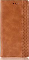 Motorola Moto G8 Plus Hoesje - Mobigear - Sensation Serie - Kunstlederen Bookcase - Cognac - Hoesje Geschikt Voor Motorola Moto G8 Plus