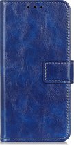 LG K50s Hoesje - Mobigear - Basic Serie - Kunstlederen Bookcase - Blauw - Hoesje Geschikt Voor LG K50s