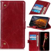 LG K50s Hoesje - Mobigear - Ranch Serie - Kunstlederen Bookcase - Rood - Hoesje Geschikt Voor LG K50s