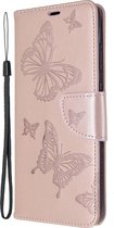 Samsung Galaxy S20 Plus Hoesje - Mobigear - Butterfly Serie - Kunstlederen Bookcase - Goud - Hoesje Geschikt Voor Samsung Galaxy S20 Plus