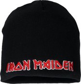 Iron Maiden Band Logo Beanie Muts Zwart - Officiële Merchandise