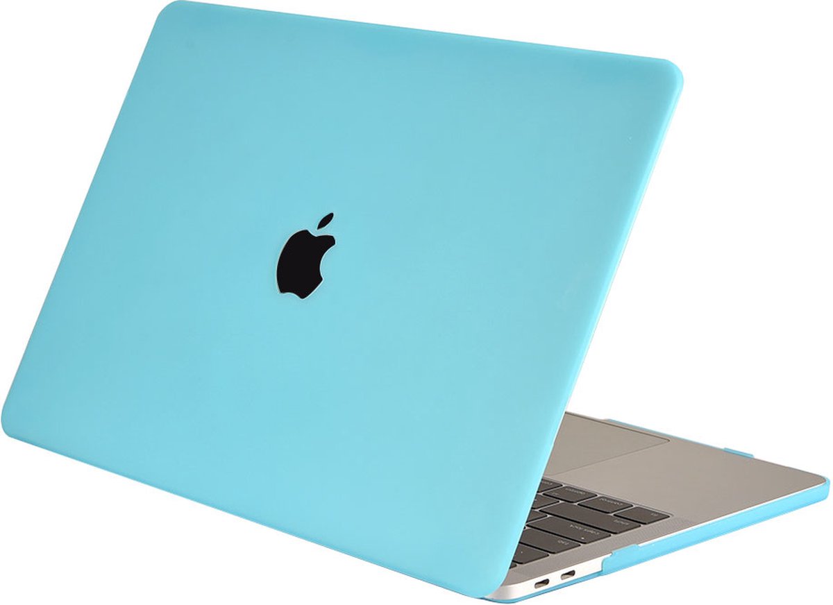 Lunso Geschikt voor MacBook Air 13 inch (2018-2019) cover hoes - case - Mat Lichtblauw