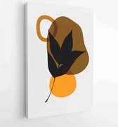 Earth tone natural colors foliage line art boho plants drawing with abstract shape 2 - Moderne schilderijen – Vertical – 1910090980 - 80*60 Vertical