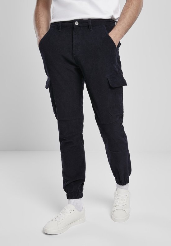 Urban Classics - Corduroy Jogging Cargobroek - S - Blauw