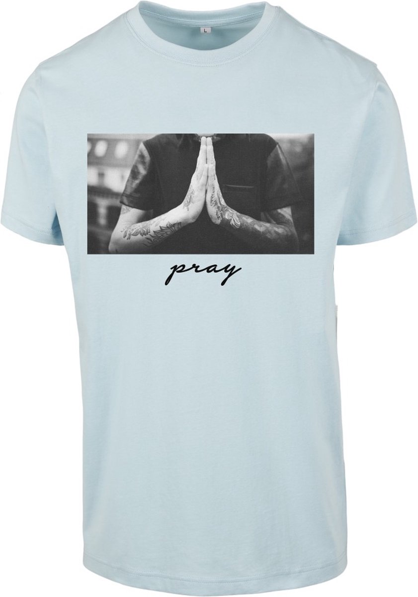 Mister Tee Pray Heren T-shirt XS Blauw
