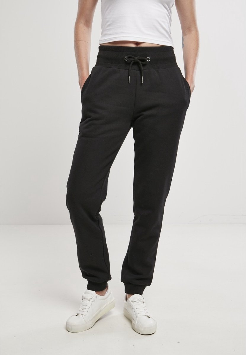 Urban Classics Organic High Waist Dames joggingbroek 4XL Zwart