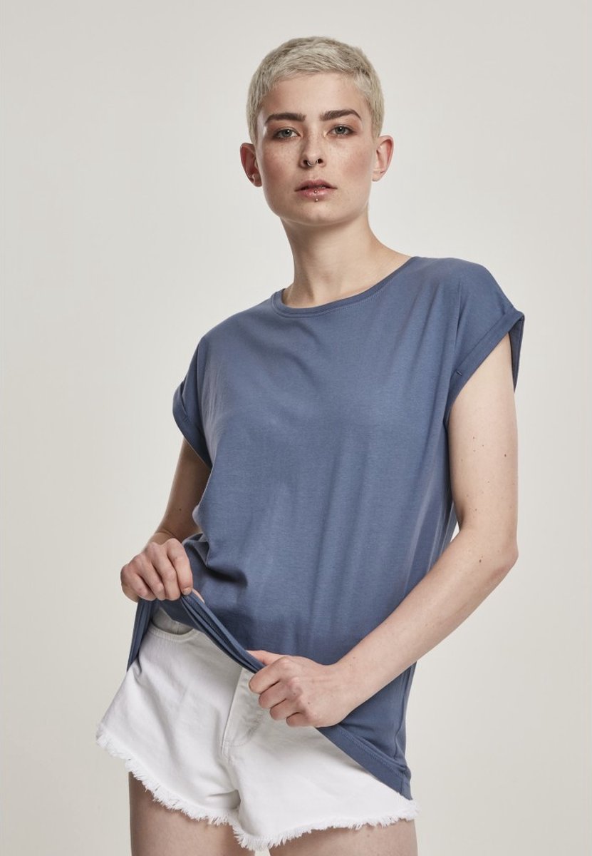 Urban Classics Extended shoulder Dames Tshirt 4XL Blauw