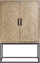 Wijnkast Fishbone 90 cm - hout - grijsbruin