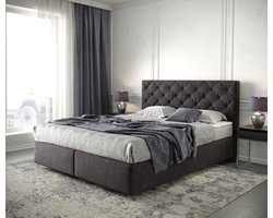 Boxspringbed Dream-Great microvezel zwart 160x200 met matras en topper