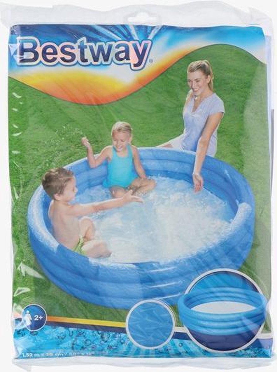 Bestway - Zwembad - 152 x 30 cm - Opblaas - 3 ringen - 282 liter - Blauw - Zwembad - Rond