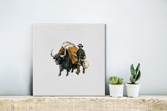 Illustration d'un yak emballé 40x30 cm - petit - Tirage photo sur toile (Décoration murale salon / chambre)
