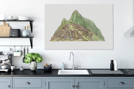 Illustration de la vue du Machu Picchu en Colombie 120x80 cm - Tirage photo sur toile (Décoration murale salon / chambre)