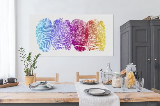 Empreintes digitales sur toile 2cm 160x80 cm - Tirage photo sur toile (Décoration murale salon / chambre)