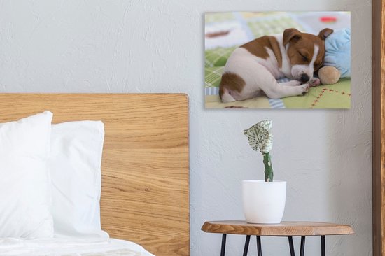 Peintures sur Toile Puppy - Sommeil - Couverture - 30x20 cm - Décoration murale