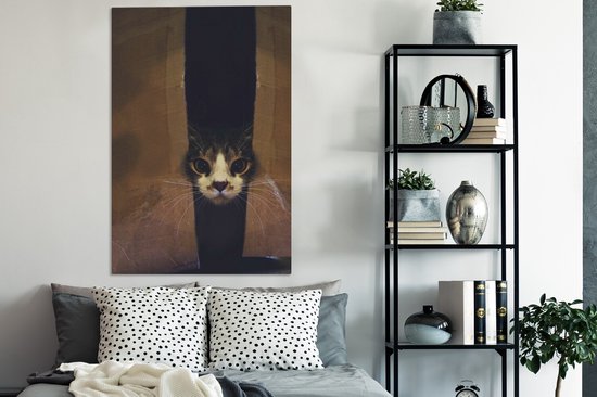 Peekaboo toile 2cm 80x120 cm - Tirage photo sur toile peinture (Décoration murale salon / chambre) / Animaux domestiques Peintures sur toile