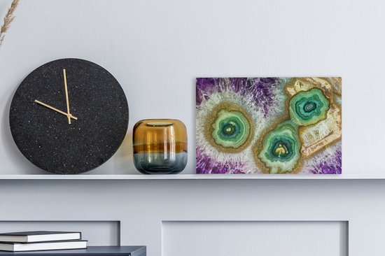 Pierres précieuses avec de nombreuses couleurs et couches de toile 2cm 30x20 cm - petit - Tirage photo sur toile (Décoration murale salon / chambre)