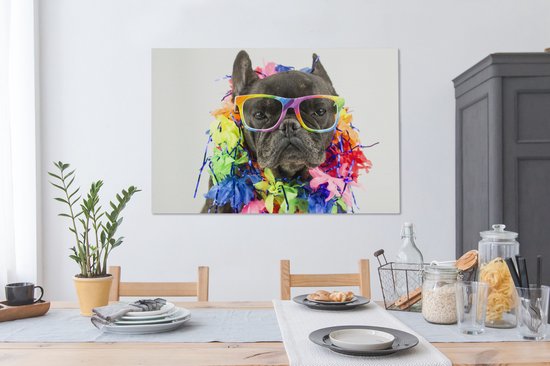 Le bouledogue français célèbre la fierté de la toile 2cm 120x80 cm - Tirage photo sur toile (Décoration murale salon / chambre)