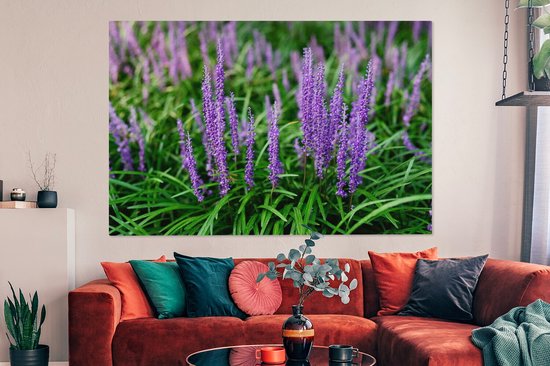 Tableau sur toile Herbe ornementale violette en gros plan - 150x100 cm - Décoration murale