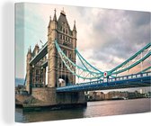 Canvas schilderij 150x100 cm - Wanddecoratie Close up van de Tower Bridge in Londen - Muurdecoratie woonkamer - Slaapkamer decoratie - Kamer accessoires - Schilderijen