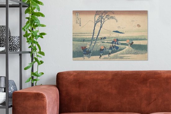 Ejiri dans la province de Suruga - peinture de Katsushika Hokusai 90x60 cm - Tirage photo sur toile (Décoration murale salon / chambre)