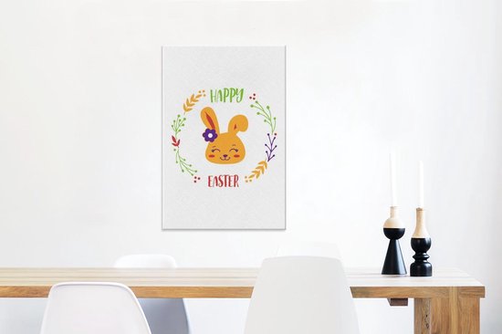 Citation De Pasen Happy Paques Avec Lapin De Paques 40x60 Cm Tirage Photo Sur Toile Bol Com