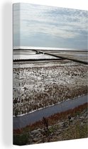 Canvas Schilderij Zee - Zand - Lucht - 20x30 cm - Wanddecoratie