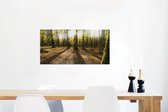 Canvas schilderij 160x80 cm - Wanddecoratie Zonnestralen schijnen door de bossen van het Nationaal park New Forest - Muurdecoratie woonkamer - Slaapkamer decoratie - Kamer accessoires - Schilderijen