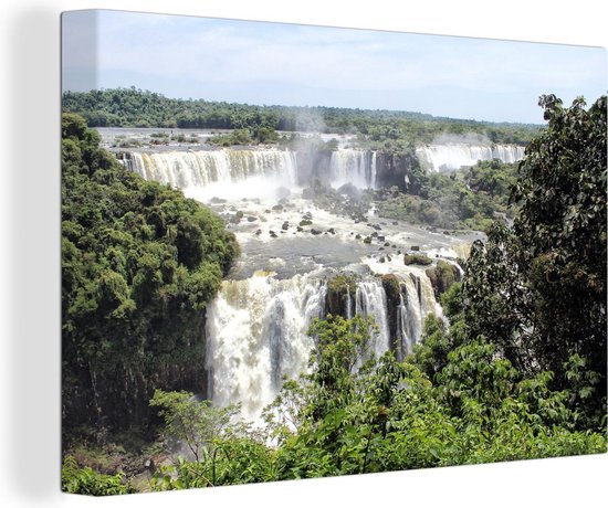 Canvas Schilderij De watervallen van Iguaçu - 120x80 cm - Wanddecoratie