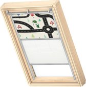 VELUX Origineel Verduisterend Rolgordijn Plus Plissé (DFD), Zilveren Kozijn, PK04, Roads