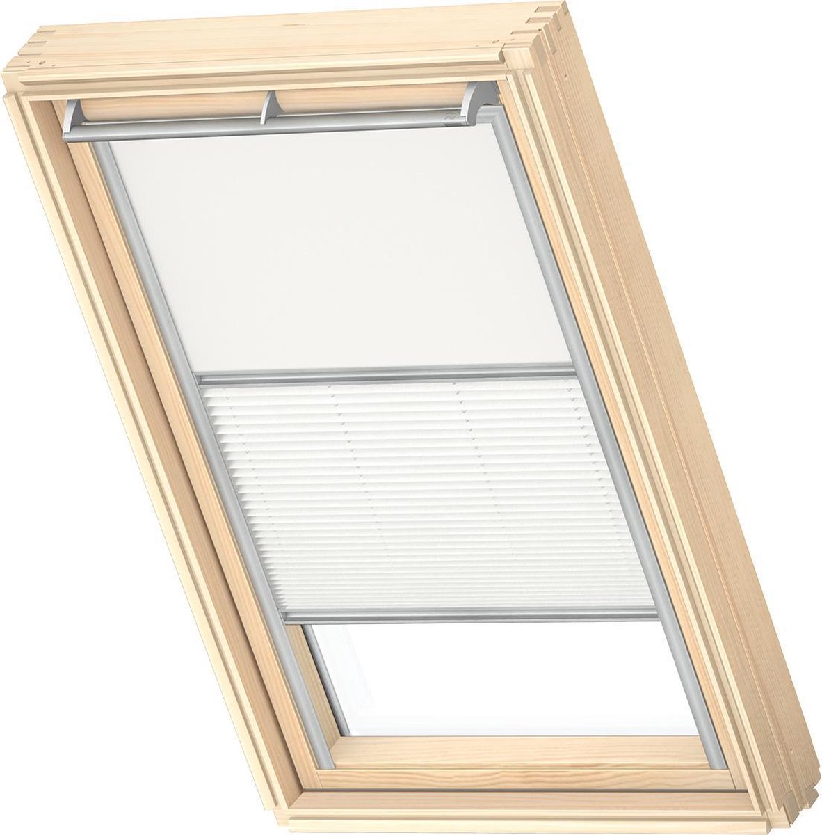 VELUX Origineel Verduisterend Rolgordijn Plus Plissé (DFD), Zilveren Kozijn, S06, 606, 4, Wit