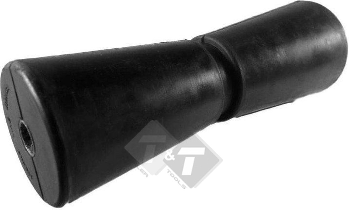 Kielrol Zwart, 278 x 90 x 26 asgat mm Kimrol, Vangmuil, steunrol, Begeleidingrol, Geleide rol, Kielrol