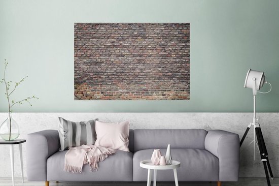 Affiche murale brique grise 120x80 cm - Tirage photo sur Poster (décoration murale salon / chambre)
