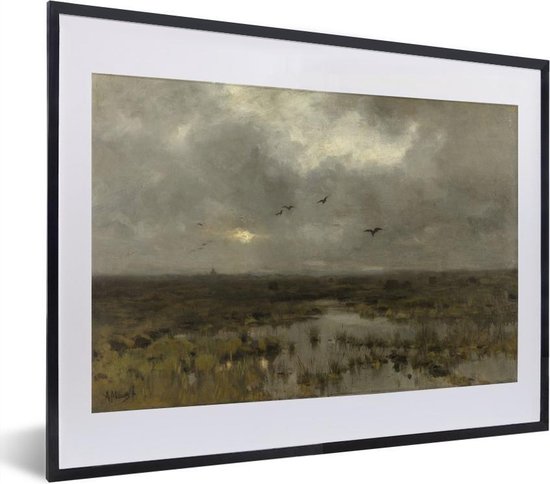 Fotolijst incl. Poster - Het moeras - Schilderij van Anton Mauve - 40x30 cm - Posterlijst