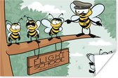 Une illustration d'une abeille apprenant à voler Poster 90x60 cm - Tirage photo sur Poster (décoration murale salon / chambre) / Poster Animaux sauvages