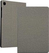 Voor Samsung Galaxy Tab A7 / T500 Fabric Texture Horizontale Flip PU Leather Case met houder (grijs)
