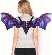Halloween Carnaval Volwassen Decoratie Niet-geweven Dragon Wings Cosplay Vleugels Rekwisieten, Maat: One Size (Blauw Paars)