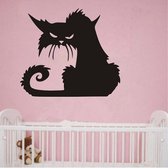 2 sets Halloween Scary Black Cat Glass Wall Sticker Decoration, Maat: 43X37 CM