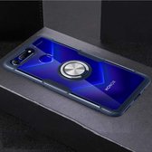 Krasbestendige TPU + acryl ringbeugel beschermhoes voor Huawei Honor View 20 (marineblauw)