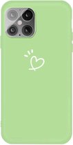 Three Dots Love-heart Pattern Frosted TPU beschermhoes voor iPhone 12 Pro Max (groen)